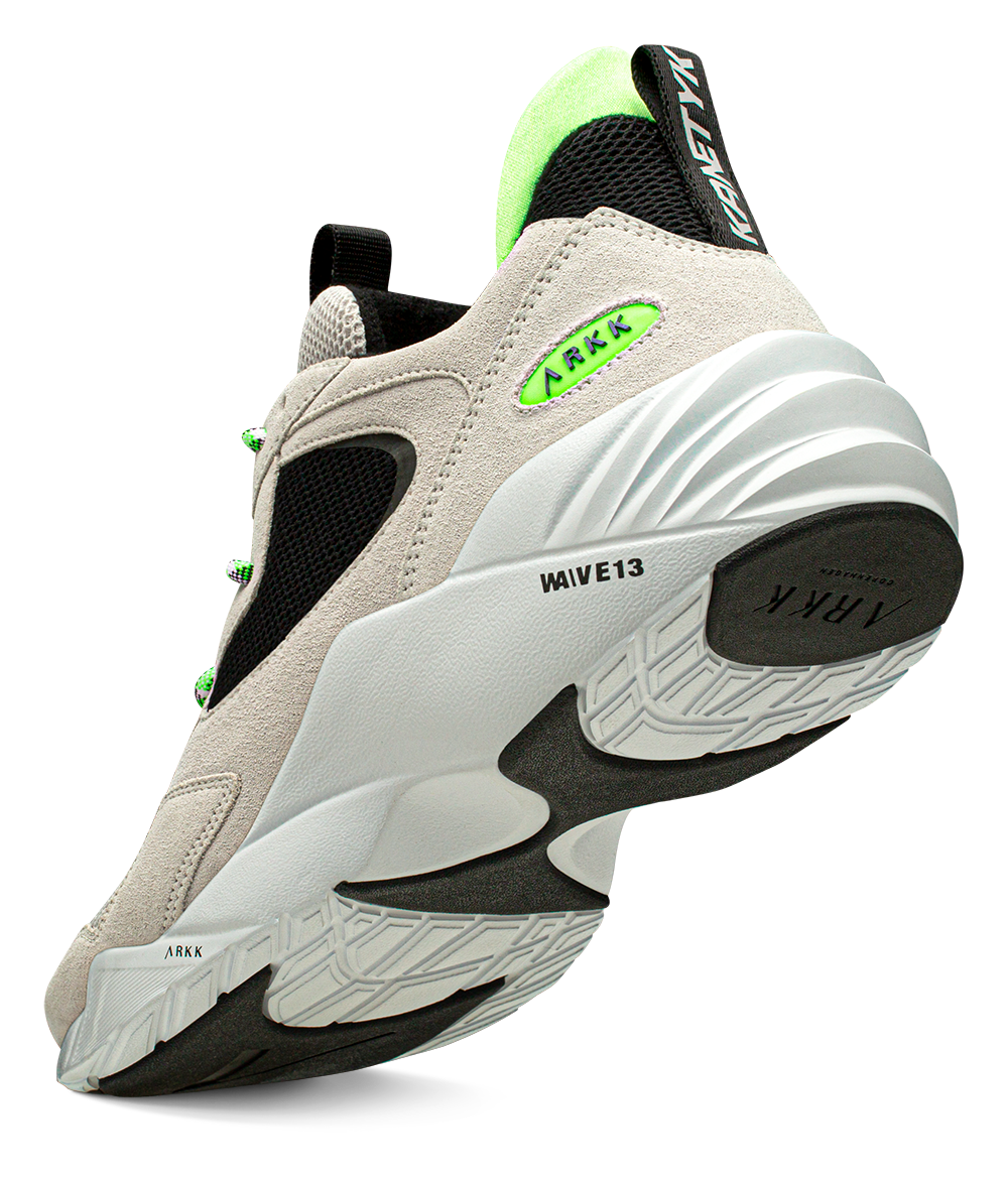 ARKK Collection Kanetyk Suede 2.0 W13 | Soft Grey Vivid Green | Men Kanetyk